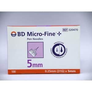 BD Microfine Pen Needles 5mm No.31G 100ea