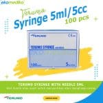 TERUMO Disposable Syringe with Needle 5ml isi 100Pcs