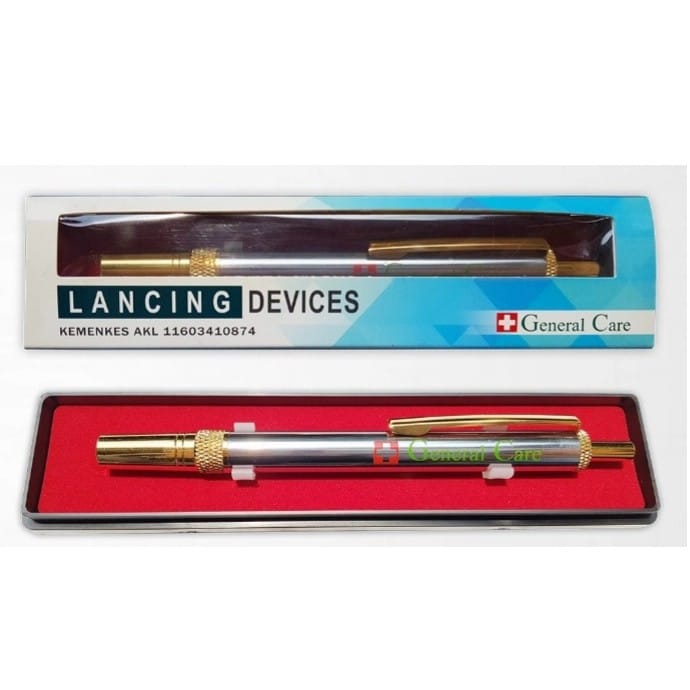 4. Lancing Device Pen Lancet Pena Bekam General Care Stainlees Ss Gc
